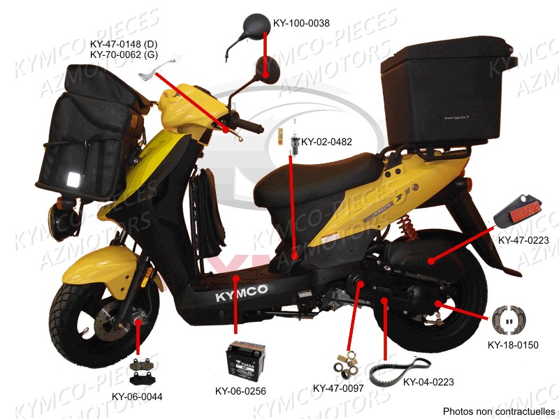 KYMCO-PIECES : KYMCO ✓ Boutique en ligne Quads Motos Scooters PIECES KYMCO SCOOTER  50 4T AGILITY 50 LA POSTE Pieces AGILITY 50 LA POSTE