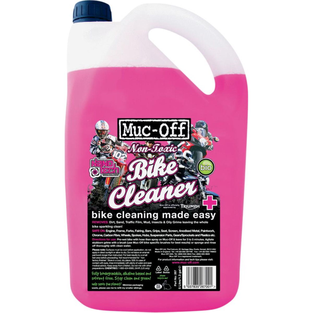 MUC-OFF NETTOYANT NANO TECH 5L MUC-OFF NETTOYANT NANO TECH 5L origine AZMOTORS 