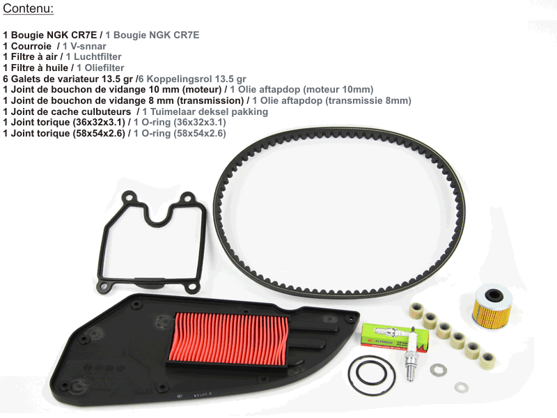 SET ENTRETIEN PERIODIQUE DOWNTOWN/DINKSTREET 125 E3 KYMCO  origine kymco -DISPO