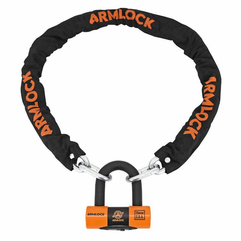 ANTIVOL A CHAINE ARMLOCK CK2 NOIR/ORANGE 1.20M MAILLON DIAM 10 mm AVEC U 52x65mm (DIAM 16 mm) (U CLASSE SRA) ANTIVOL A CHAINE ARMLOCK CK2 NOIR/ORANGE 1.20M MAILLON DIAM 10 mm AVEC U 52x65mm (DIAM 16 mm) (U CLASSE SRA) origine AZMOTORS -DISPO