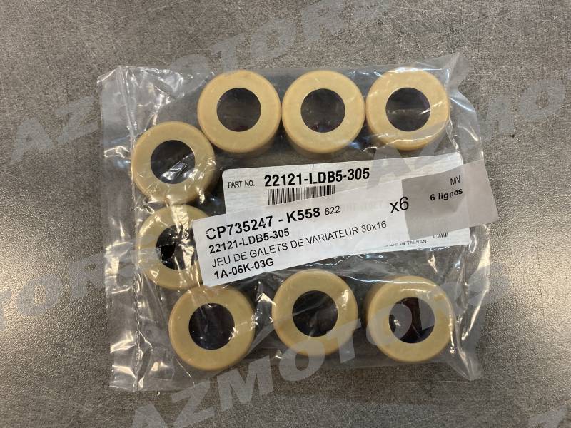 JEU DE GALETS DE VARIATEUR 30x16 18,0 GR KYMCO  origine kymco -DISPO