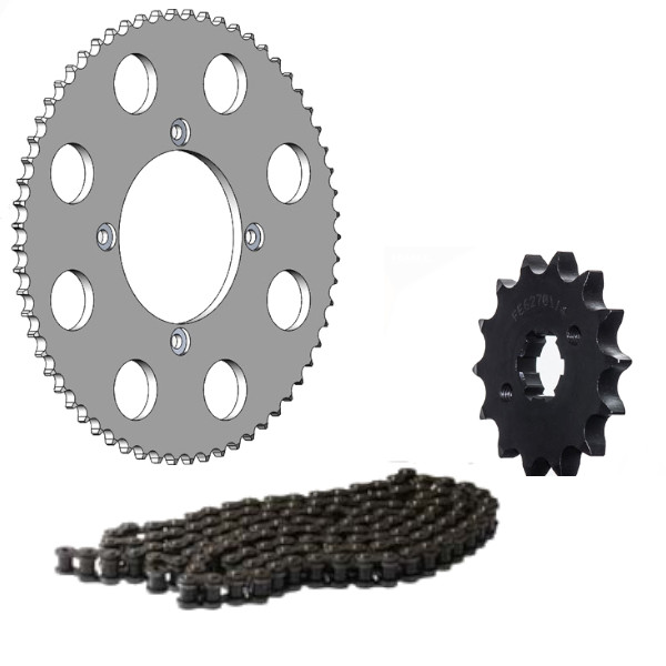 KIT CHAINE ALU RR 125 4T (ADAPTABLE) 14X63/428H (QUALITE RENFORCEE) KIT CHAINE ALU RR 125 4T (ADAPTABLE) 14X63/428H (QUALITE RENFORCEE)avec Attache Rapide. origine BETA 