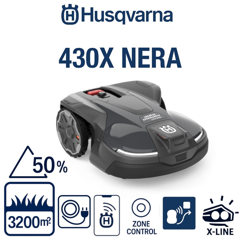 ROBOT TONDEUSE 430X NERA Robot tondeuse avec évitement des objets pour les pelouses jusqu`à 3 200 m² origine HUSQVARNA -DISPO