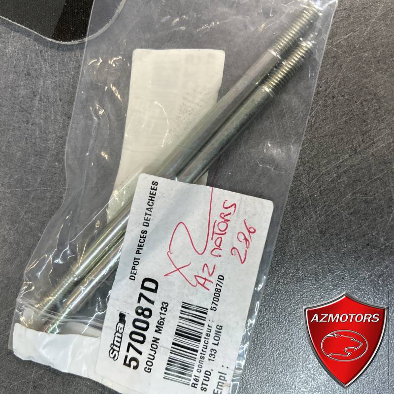 570087/D - GOUJON M6x133  (Royal Enfield) 570087/D - GOUJON M6x133  (Royal Enfield) origine ROYAL ENFIELD -DISPO