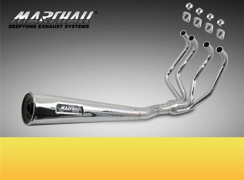 LIGNE D ECHAPPEMENT LASER MARSHALL CHROME - Gsx750s/1100S/1100E Ligne complète 4 en 1 