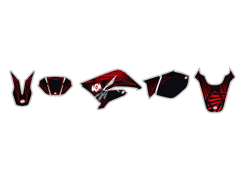 KIT DECO GRAFF ROUGE Beta RR/SM 50 2014/15/16 KIT DECO GRAFF ROUGE KUTVEK Beta RR/SM50 - 14/15/16 origine BETA 