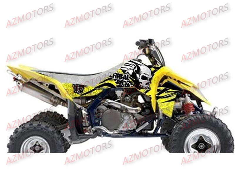 KIT DECO BLACKBIRD TRIBAL SKULL II JAUNE POUR QUAD LTR450 `06-11