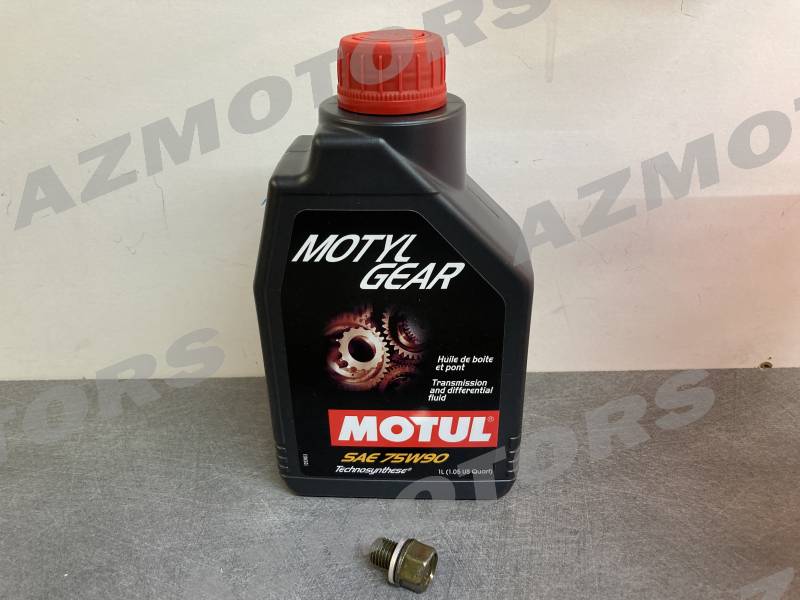 SET BOUCHON DE VIDANGE PONT KYMCO 300 MXU + MOTUL MOTYLGEAR 75W90 (1L)  origine  -DISPO