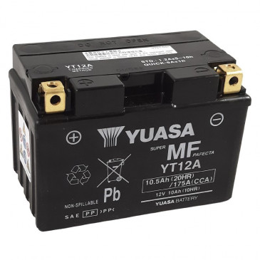 GS ACCU YT12A-BS SYM BATTERIE YT12A YUASA ACTIVEE EN USINE PRETE A L`EMPLOI - SYM origine SYM -DISPO