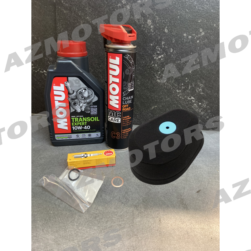 KIT ENTRETIEN COMPLET MOTEUR POUR BETA RR 50 2021-2025 AVEC HUILE MOTUL TRANSOIL 10W40  origine  -DISPO