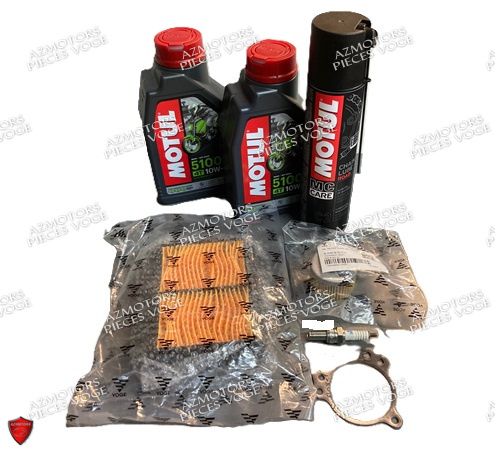 PACK REVISION FILTRES/BOUGIES VOGE 300 RALLY + HUILE MOTUL 5100 10W40 (2L) KIT RÉVISION FILTRE COMPLET VOGE VOGE 300 RALLY AVEC HUILE MOTUL 5100 10W40 (2L) origine VOGE -DISPO