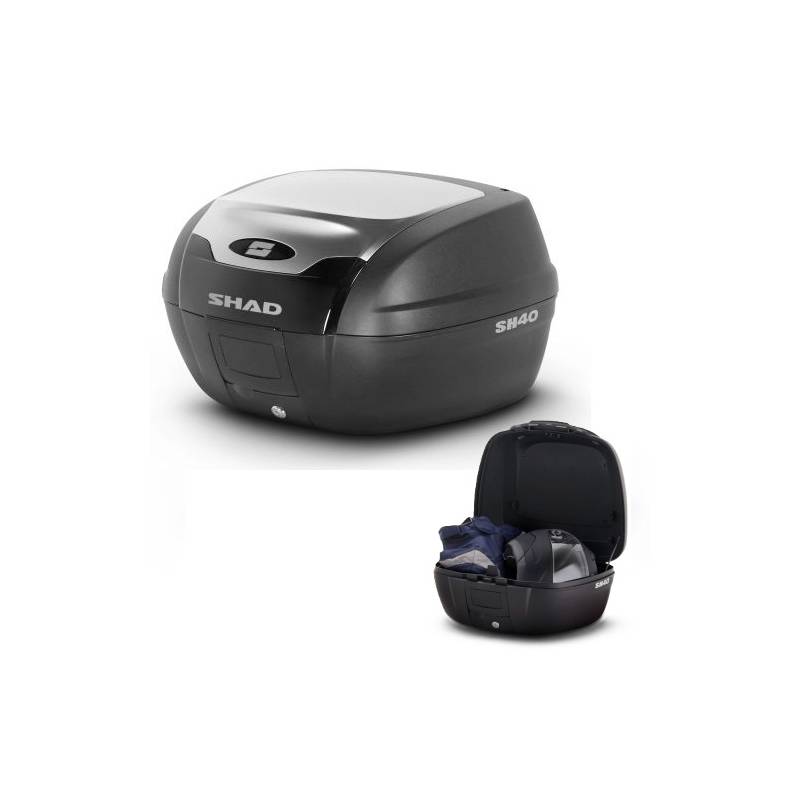 TOP CASE SHAD SH40 ALU LOOK Valise avec une capacité pour 2 casques, intégral et jet origine VOGE -DISPO