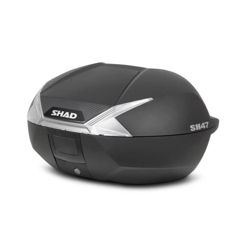TOP CASE SHAD SH47 RÉFLECTEUR BLANC Le top case SH47 Capacité pour 2 casques intégraux origine VOGE -DISPO