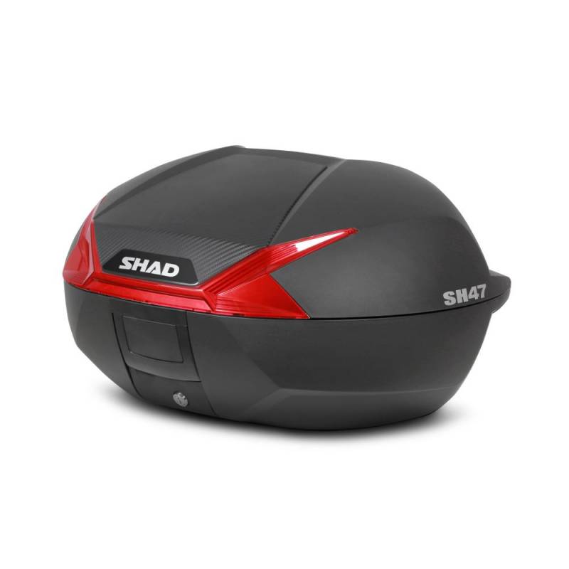 TOP CASE SHAD SH47 RÉFLECTEUR ROUGE Le top case SH47 Capacité pour 2 casques intégraux origine VOGE -DISPO