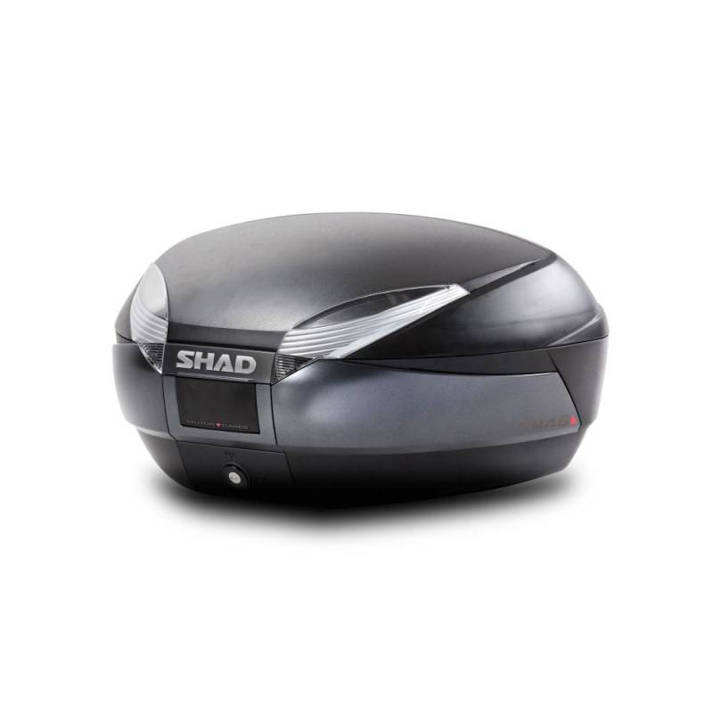 TOP CASE SHAD SH48 GRIS FONCÉ Pouvant accueillir deux casques modulables origine VOGE -DISPO