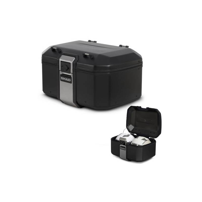 TOP CASE SHAD TR55 TERRA BLACK EDITION Top case TERRA TR55 Black Edition pouvant contenir deux casques modulaires. origine VOGE -DISPO