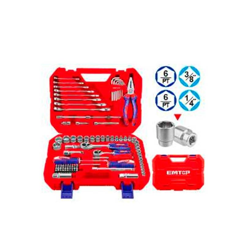 Coffret de 91 cles, pinces et douilles EMTOP Coffret de 91 cles, pinces et douilles EMTOP origine AZMOTORS -DISPO