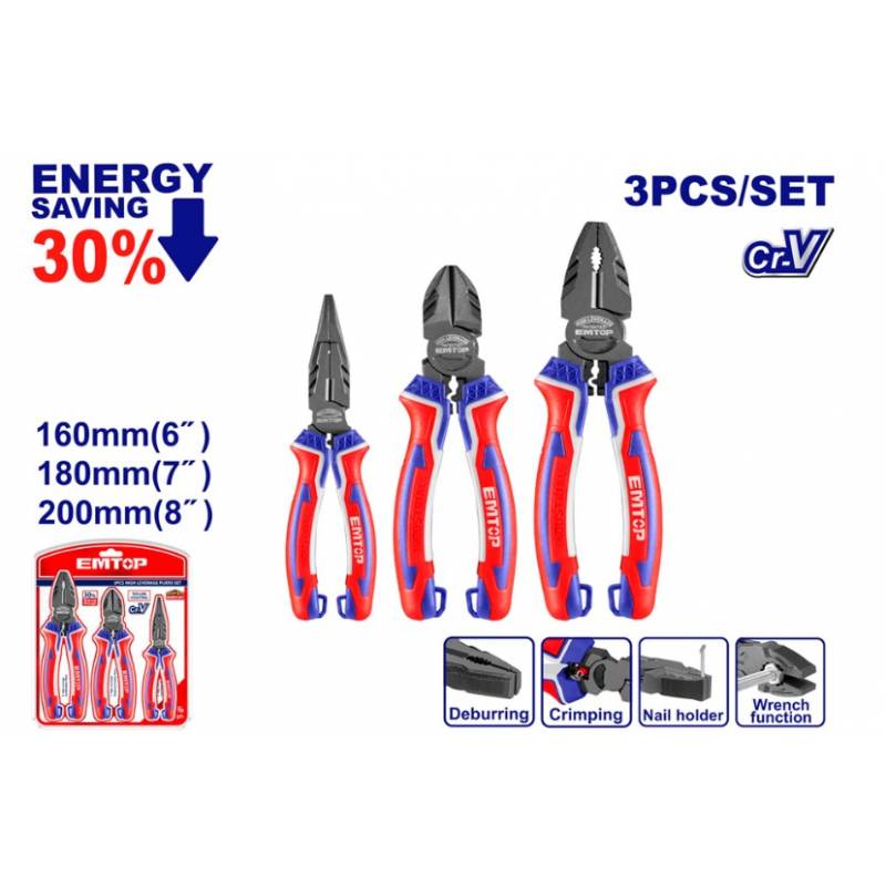 ENSEMBLE DE 3 PINCES EMTOP Cr-V (COMBINAISON 8" - COUPE 7" - PINCEMENT 6") ENSEMBLE DE 3 PINCES EMTOP Cr-V (COMBINAISON 8" - COUPE 7" - PINCEMENT 6") origine AZMOTORS -DISPO