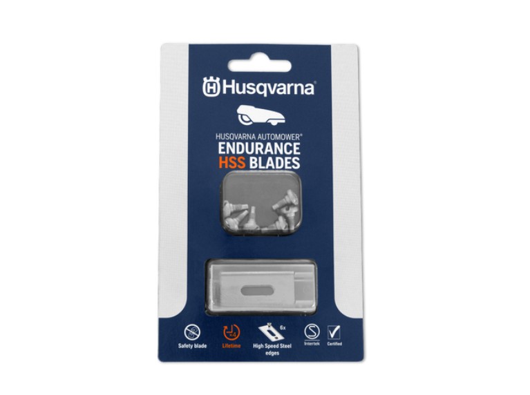 JEU DE 6 LAMES ENDURANCE HSS VIS INCLUSES HUSQVARNA Lames Automower Endurance HSS origine HUSQVARNA -DISPO