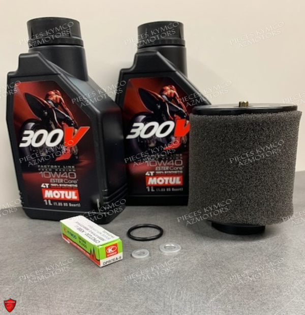 KIT ENTRETIEN MOTUL 300v 4T 10W-40 -(2L) KXR/MAXXER/MXU 250/300 ET SON KIT ENTRETIEN MOTEUR SET ENTRETIEN MOTEUR KXR/MAXXER/MXU 250/300 ET HUILE MOTUL 300V 4T 10W-40 -(2L)
  origine KYMCO 
