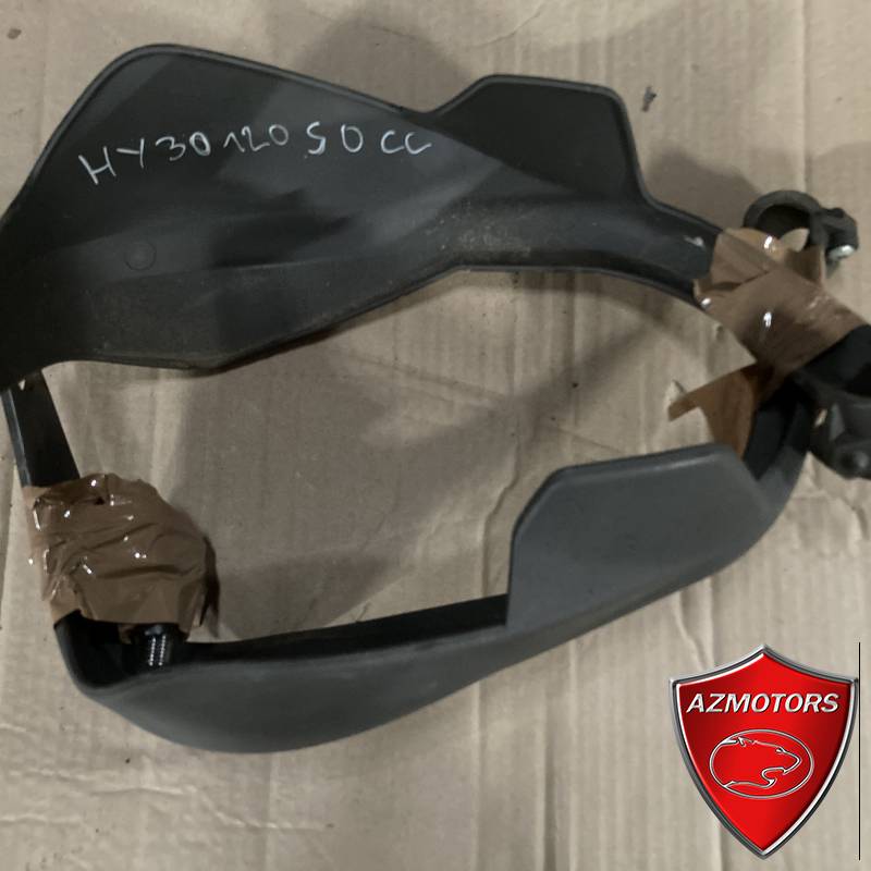 PROTEGE MAIN GAUCHE+DROIT OCCASION AVEC FIXATION EMBOUT DE GUIDON + DEMI LUNE PROTEGE MAIN GAUCHE+DROIT OCCASION AVEC FIXATION EMBOUT DE GUIDON + DEMI LUNE origine HYTRACK 