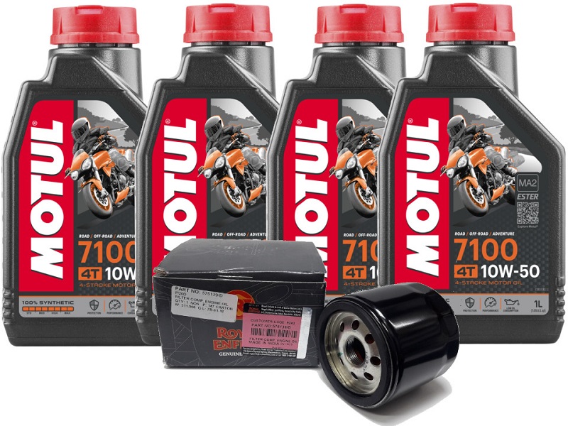 KIT ENTRETIEN 650 TWIN Euro4 7100 4T 10W-50-(4L)+FILTRE A HUILE(575139D) KIT ENTRETIEN TWIN 650 EURO4 MOTUL 7100 4T 10W-50-(4L)+FILTRE A HUILE(575139D) origine ROYAL ENFIELD 