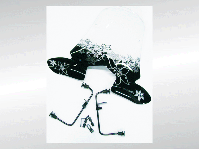 LIQUIDATION - PARE BRISE HAUT AVEC SERIGRAPHIE LIKE 50/125 KYMCO KA-01-0238-PARE BRISE HAUT AVEC SERIGRAPHIE LIKE 50/125 origine KYMCO -DISPO