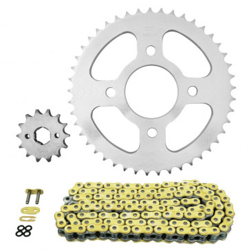 KIT CHAINE DAELIM 125 VL DAYSTAR (DEMULTIPLICATION ORIGINE 14x42/428-146) 2001>2007 KIT CHAINE ADAPTABLE DAELIM 125 VL DAYSTAR 2001>2007 428 14x42 (DEMULTIPLICATION ORIGINE) -AFAM- origine DAELIM 