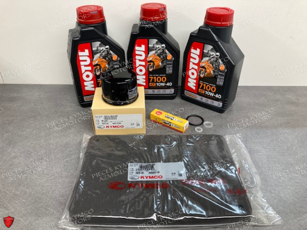 KIT HUILE MOTUL 7100 4T 10W-40 -(3L) MXU 550I T3B/EPS T3B ET SON KIT ENTRETIEN MOTEUR KIT ENTRETIEN MOTEUR MXU 700i/700i IRS/700i T3B ET HUILE MOTUL 7100 4T 10W-40 -(3L)
- FILTRE A AIR (17211-LKM5-E00) 
- FILTRE A HUILE HF-147 (1541A-LBA2-E00)
- BOUGIE CR7E
- JOINT TORIQUE (30,8)(91302-0A01-021)
- JOINT DE VIDANGE (8MM)(90474-3C33-C00)
- JOINT DE VIDANGE (10MM)(moteur)(90521-GFY6-C00) origine KYMCO 