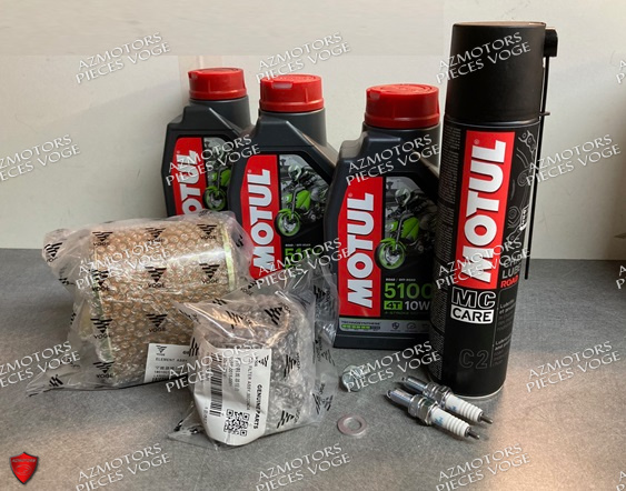PACK REVISION FILTRES/BOUGIES VOGE 500AC/525ACX/DSX/R + HUILE MOTUL 5100 10W40 (3L)
 KIT REVISION FILTRES COMPLET ET HUILE MOTUL 5100 10W40 (3L) POUR VOGE 500AC/525ACX/DSX/R origine VOGE -DISPO