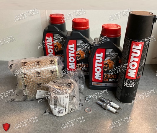 PACK REVISION FILTRES/BOUGIES VOGE 500AC/525ACX/DSX/R + HUILE MOTUL 7100 10W40 (3L)
 KIT REVISION FILTRES COMPLET ET HUILE MOTUL 7100 10W40 (3L) POUR VOGE 500AC/525ACX/DSX/R origine VOGE -DISPO