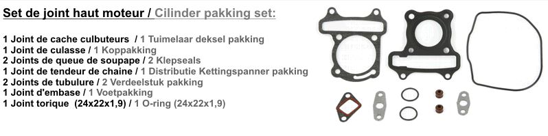SET DE JOINTS HAUT MOTEUR (50 cc 4T) KYMCO KY-47-1001-SET DE JOINTS HAUT MOTEUR (50 cc 4T) origine KYMCO -DISPO