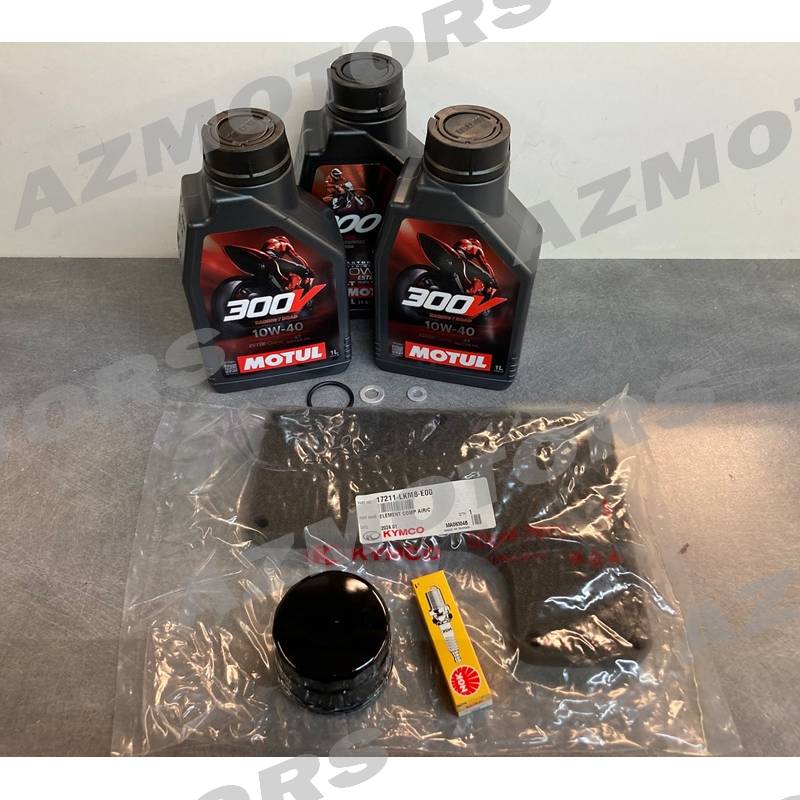 KIT HUILE MOTUL 300V 4T 10W-40 -(3L) UXV 700 ET SON KIT ENTRETIEN MOTEUR UXV 500/500I/550 KIT ENTRETIEN COMPLET : HUILE MOTUL 5100 10W-40 (4L), FILTRES Bougie CR7E et Joints Vidange
 origine KYMCO 