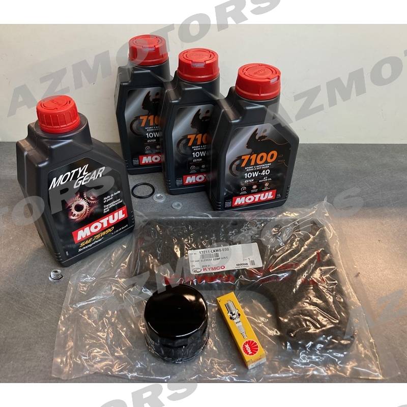 KIT HUILE MOTUL 7100 4T 10W-40 (3L) + MOTYLGEAR (1L) POUR UXV 700 AVEC KIT ENTRETIEN MOTEUR SET HUILE MOTUL 7100 4T 10W-40 (3L) POUR UXV 700 AVEC KIT ENTRETIEN MOTEUR ET PONT
 origine KYMCO 