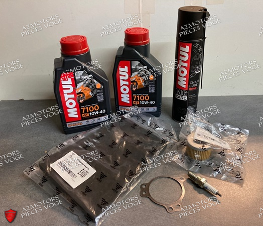 PACK REVISION FILTRES/BOUGIES VOGE 300 AC/ACX/R/DS + HUILE MOTUL 7100 10W40 (2L) KIT RÉVISION FILTRES COMPLET VOGE 300 R/DS/AC/ACX + HUILE MOTUL 7100 10W40 (2L) origine VOGE -DISPO