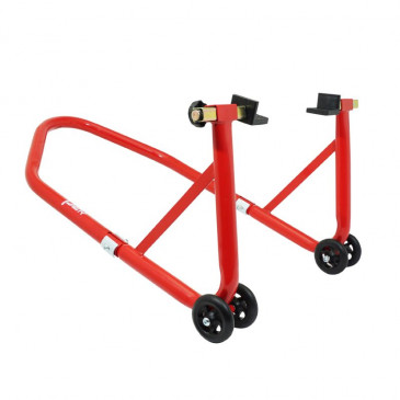 LEVE/BEQUILLE MOTO STAND P2R ARRIERE UNIVERSEL ACIER ROUGE BLOQUE/CALE/ETAU DE ROUE MOTO P2R AVANT AUTO-BLOQUANT REGLABLE ACIER ROUGE origine AZMOTORS 