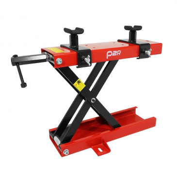 LEVE/PONT MOTO P2R MECANIQUE A VIS AVEC SUPPORTS ACIER ROUGE (HAUTEUR min 90mm/max 405mm) LEVE/PONT MOTO P2R MECANIQUE A VIS ACIER ROUGE (HAUTEUR min 100mm/max 380mm) origine AZMOTORS 