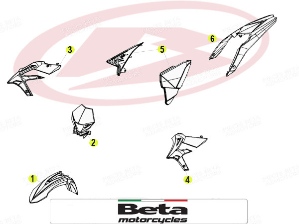 KIT CARENAGES BLANC ORIGINE BETA RR 2T XTRAINER 300/250 (2015-2019) KIT CARENAGES BLANC ORIGINE RR 2T XTRAINER 300/250 (2015-2019) origine BETA 