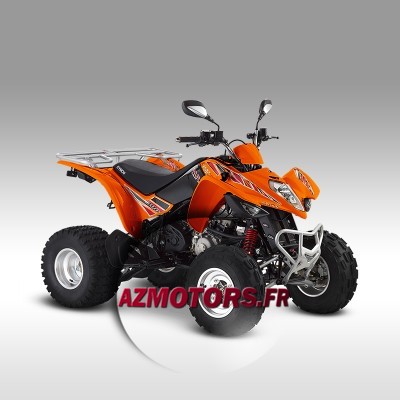 QUAD MAXXER 300 US (4 TPS) ORANGE
Moteur : Monocylindre 271 cm3, 4T, refroiddissement liquide
Puissance maxi : 14,6 kW à 7000 tr/min
Couple max : 21,5 Nm à 5000 tr/min
Transmission : Automatique à variation continue, marche arrière, 2x4
Réservoir essence : 13 litres
Dimensions (L x l x h) : 1710 x 1135 x 1150 mm
Empattement : 1180 mm
Suspension avant : Amortisseurs hydrauliques réglables
Suspension arrière : Amortisseur hydraulique réglable
Freinage : Av : Disques Ar : Disque
Pneu AV / AR : Av : 21/7-10 Ar : 20/11-9
Poids : 205 Kg
En sus 60 traitement transport
En sus Frais de traitement Immatriculation/carte Grise
Livraison sous 8/10 jours environs
Offert 2 ans dassistance 24/24h et 7/7j
Les véhicules KYMCO sont garantis 2 ans QUAD MAXXER 300 US (4 TPS) ORANGE