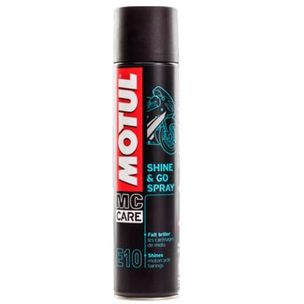 E10 MOTUL NETTOYANT PLASTIQUE MOTO/SCOOTER SHINE & GO SPRAY (AEROSOL 400ML) E10 MOTUL NETTOYANT PLASTIQUE MOTO/SCOOTER SHINE & GO SPRAY (AEROSOL 400ML) origine MOTUL 