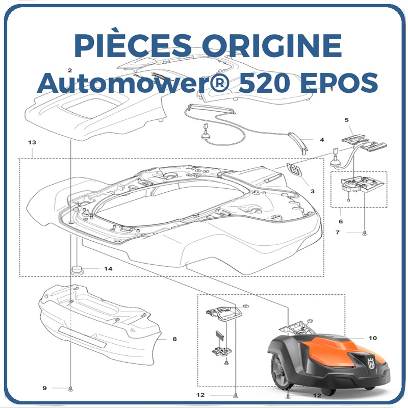 PIECES 520 EPOS ROBOT TONDEUSE HUSQVARNA PIECES du Robot 520 EPOS Référence (PNC) 970717812 origine HUSQVARNA -DISPO