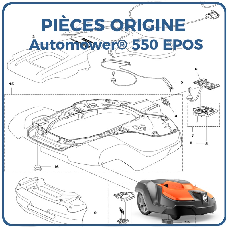 PIECES 550 EPOS ROBOT TONDEUSE HUSQVARNA PIECES du Robot 550 EPOS Référence (PNC) 970656712 origine HUSQVARNA -DISPO