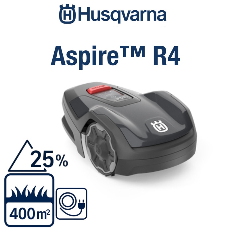 ROBOT TONDEUSE Aspire R4 Automower compact avec connexion à l`appli, pelouses jusqu`à 400 m² origine HUSQVARNA JARDINS_400M²-MAX