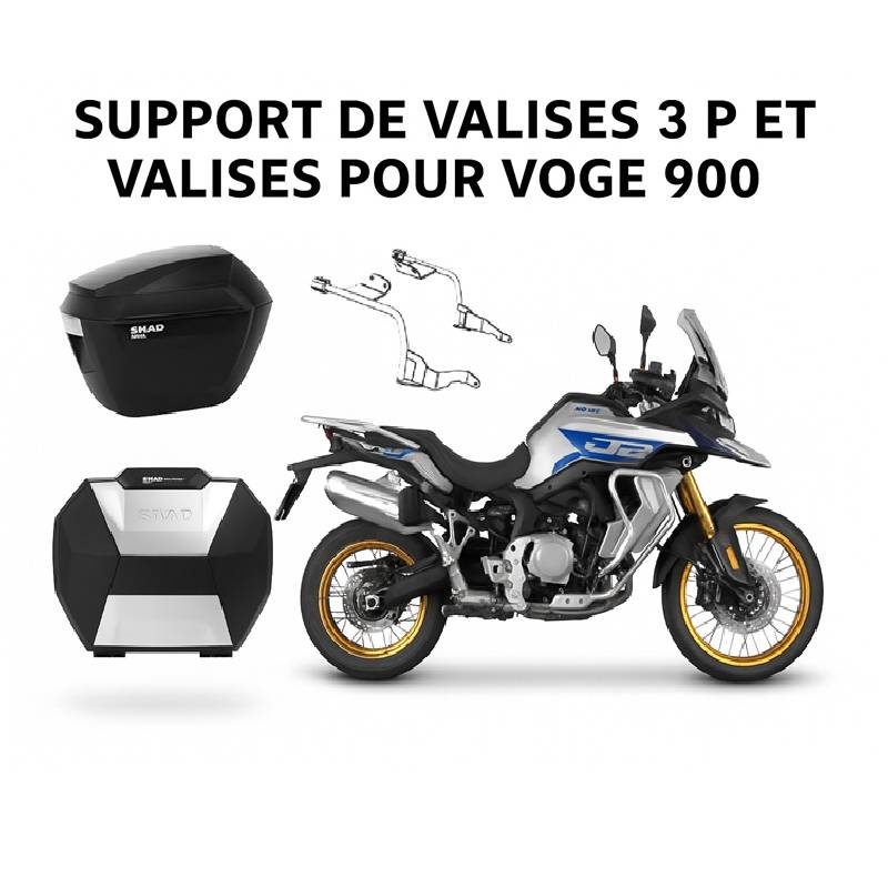 VALISES ET SUPPORTS SHAD 3P SYSTEM VOGE 900 SUPPORTS POUR INSTALLER LES VALISES LATERALES SHAD SUR VOTRE MOTO origine VOGE -DISPO