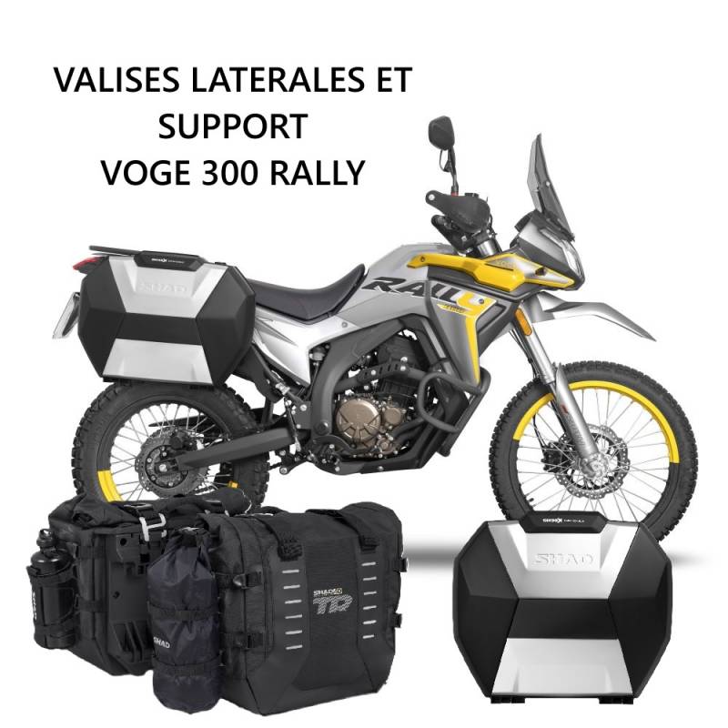 VALISES LATERALES ET SUPPORT VOGE 300 RALLY FIXATIONS POUR INSTALLER LES VALISES LATERALES SHAD SUR VOTRE MOTO VOGE origine VOGE -DISPO