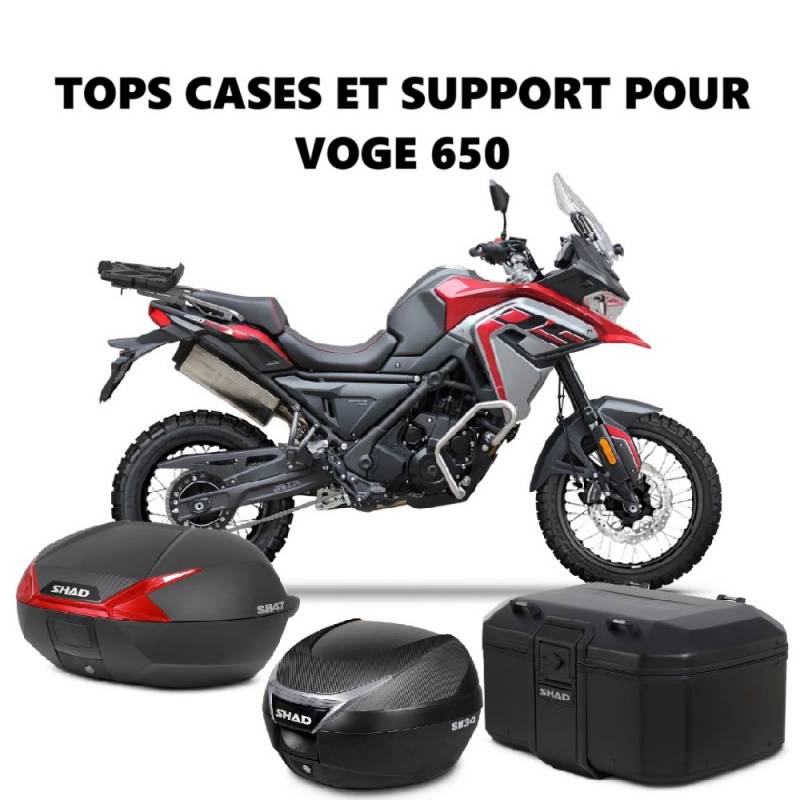 TOP CASES ET SUPPORT VOGE 650 FIXATIONS POUR INSTALLER LES TOP CASE SHAD SUR VOTRE MOTO origine VOGE -DISPO
