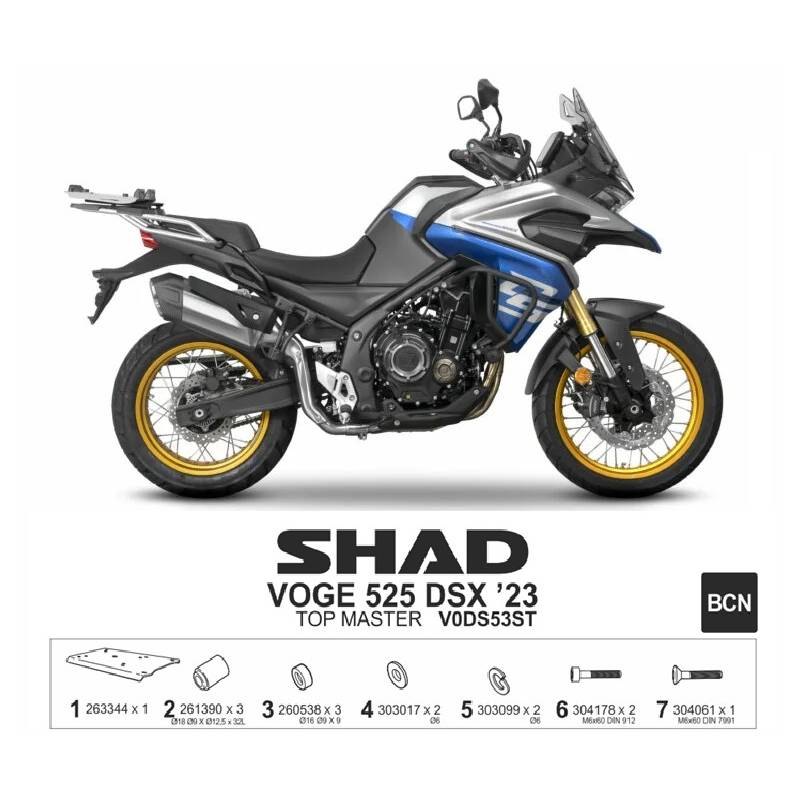 SUPPORT SHAD TOP MASTER VOGE 525 DSX (2023) FIXATION SHAD TOP MASTER VOGE 525 DSX (2023) POUR VOTRE MOTO origine VOGE -DISPO