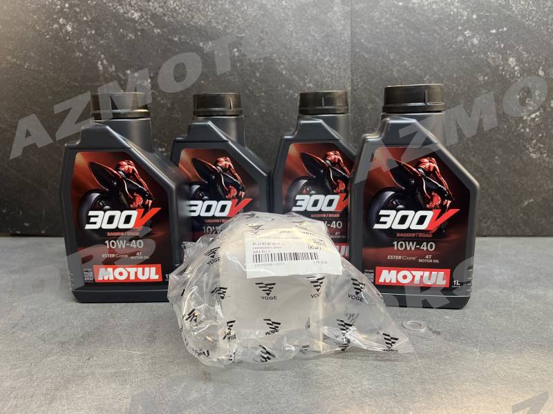 KIT VIDANGE MOTEUR VOGE 900 DSX ET HUILE MOTUL 300V 4T 10W-40 - (4L)  KIT VIDANGE HUILE MOTUL 300V 10W-40 (4L) VOGE 900 DSX origine VOGE -DISPO