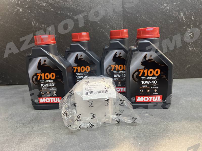 KIT VIDANGE MOTEUR VOGE 900 DSX ET HUILE MOTUL 7100 4T 10W-40 - (4L)  KIT VIDANGE HUILE MOTUL 7100 10W-40 (4L) VOGE 900 DSX origine VOGE -DISPO