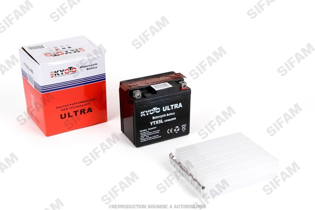 YTX5L-BS 
L 114mm W 71mm H 106mm
12v 4ah Acide 0,24l

